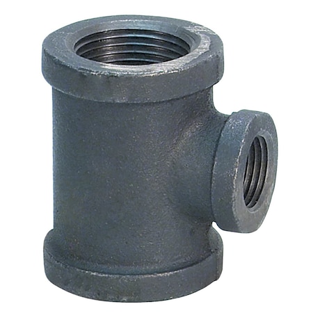 Usa Industrials Tee Black-Coated Malleable Iron Pipe Fittings, 1" x 3/4" Pipe, Malleable Iron (Black-Coated) ZUSA-PF-16093
